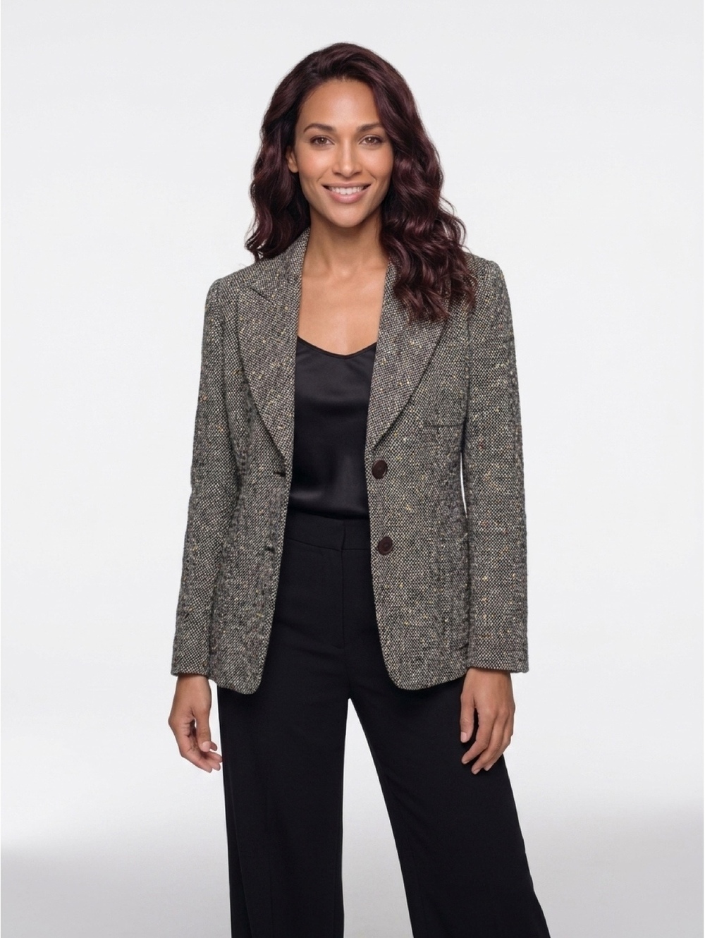 Vintage DKNY Donna Karan Wool Tweed Blazer Women’s 10 Multicolor Fleck